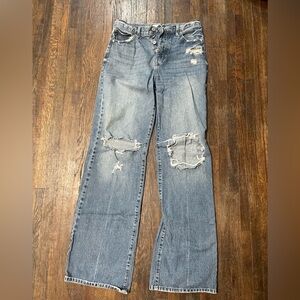 KanCan Distressed Wide Leg Jeans in Blue